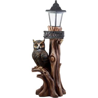 Arlmont & Co. Bear with Solar Lantern Welcome Garden Statue | Wayfair